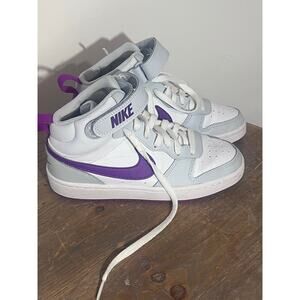 Nike Court Borough Mid 2 White/purple 3.5 Youth